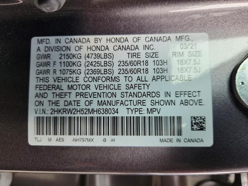 2021 HONDA CR-V EX 13
