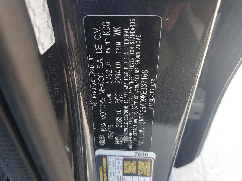 2019 KIA FORTE FE 12