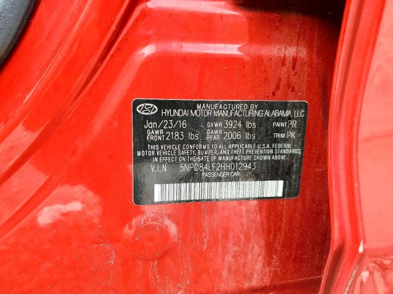 2017 HYUNDAI ELANTRA LIMITED 12