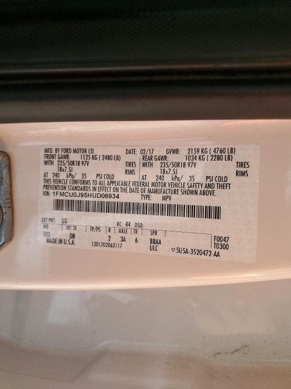 2017 FORD ESCAPE TITANIUM 13