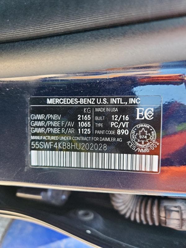 2017 MERCEDES-BENZ C 300 4MATIC 300 4MATIC 12
