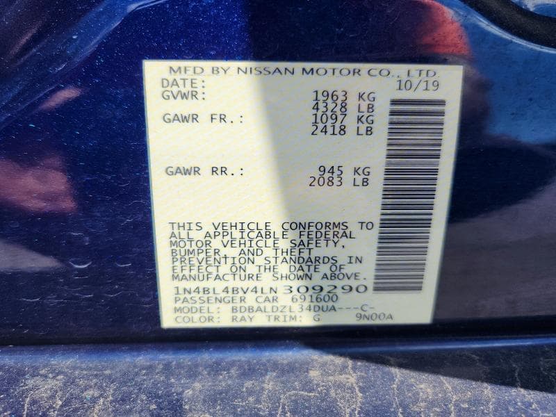 2020 NISSAN ALTIMA S 12