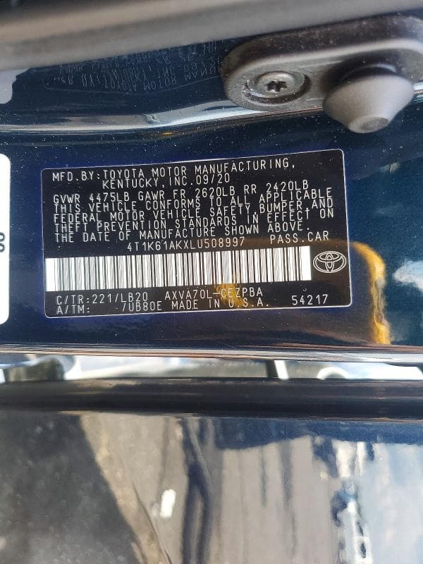 2020 TOYOTA CAMRY XSE 12