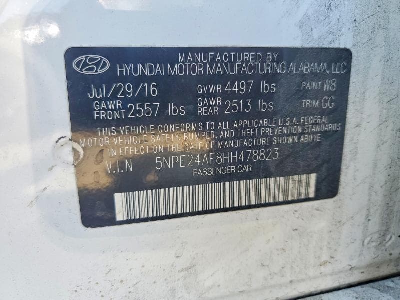 2017 HYUNDAI SONATA SE 12