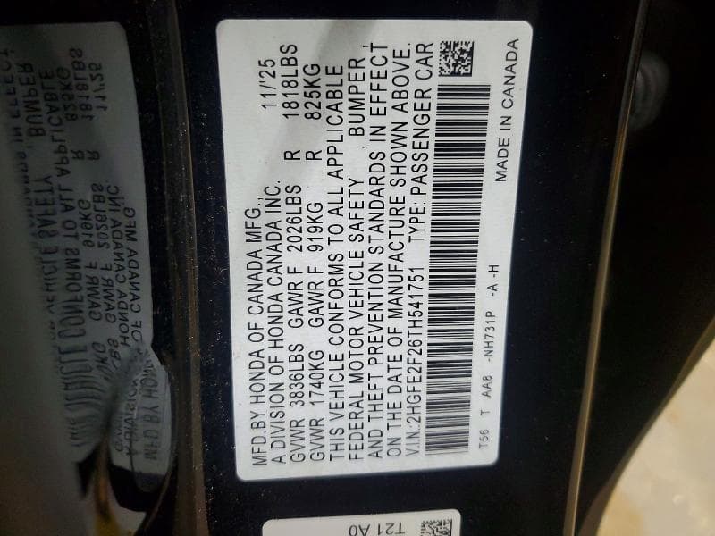 2026 HONDA CIVIC LX 12