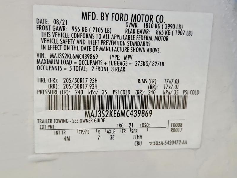 2021 FORD ECOSPORT TITANIUM 14