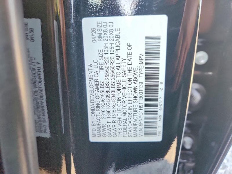 2026 HONDA PILOT BLACK EDITION 13