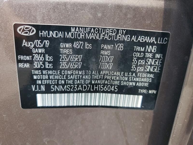 2020 HYUNDAI SANTA FE SE 13