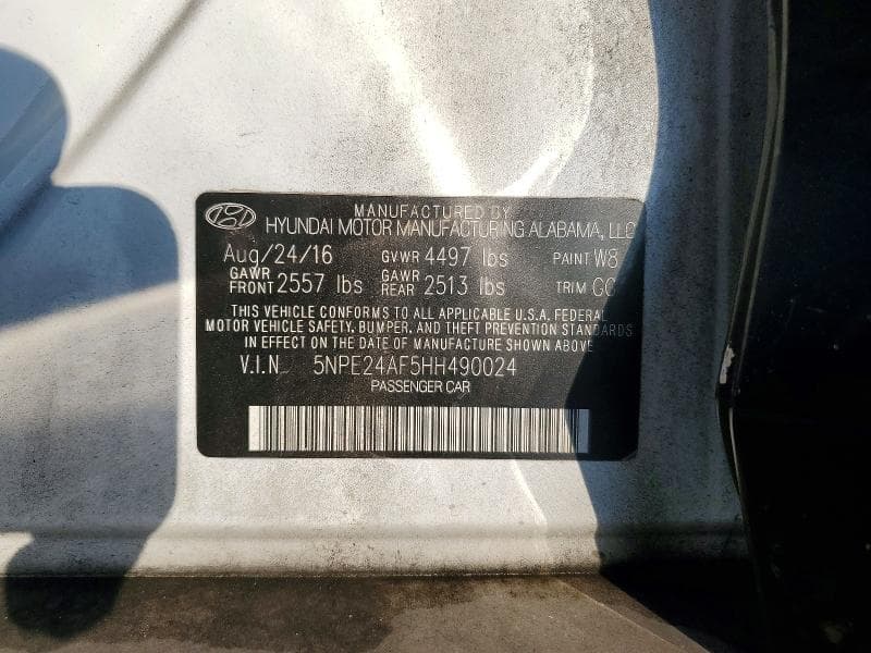 2017 HYUNDAI SONATA SE 12