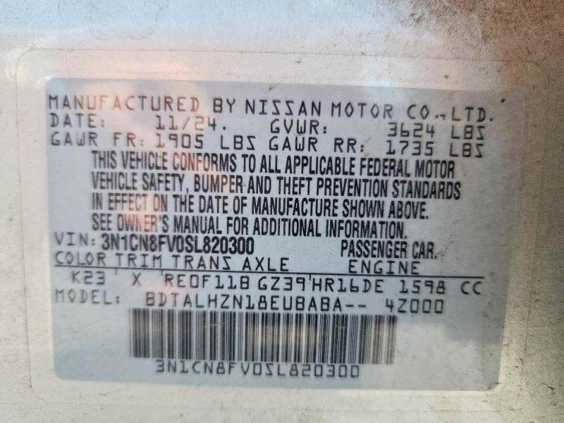 2025 NISSAN VERSA SR 13