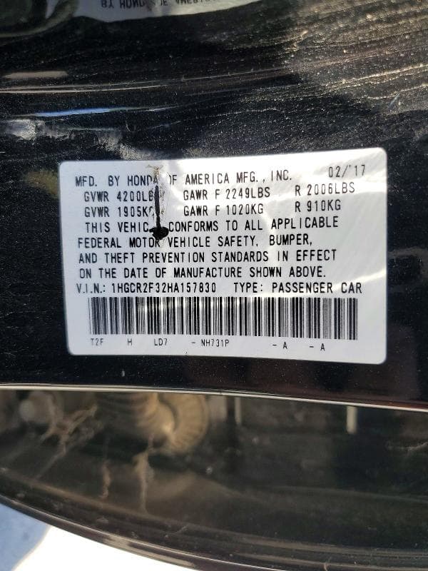 2017 HONDA ACCORD LX 13
