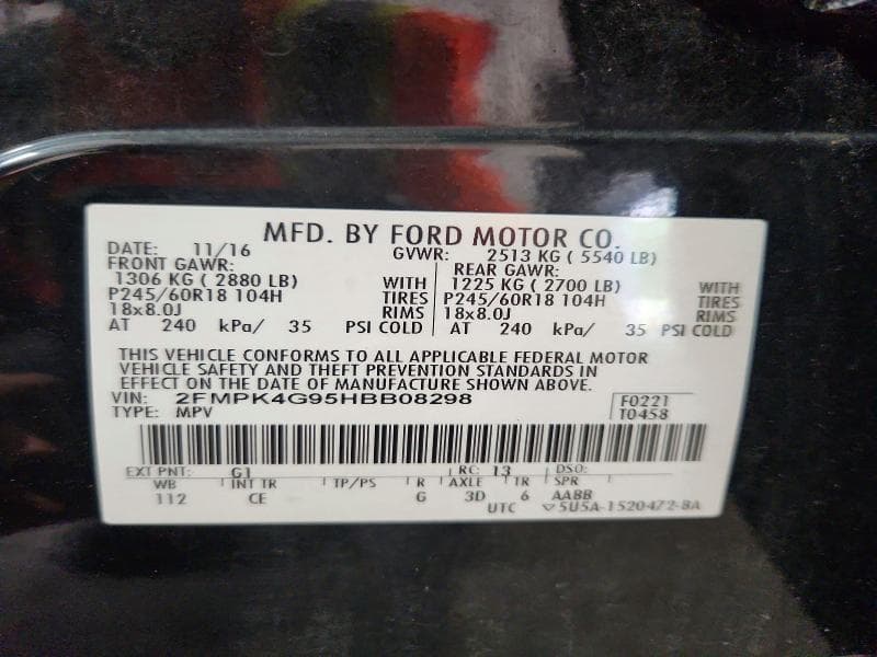 2017 FORD EDGE SE 13