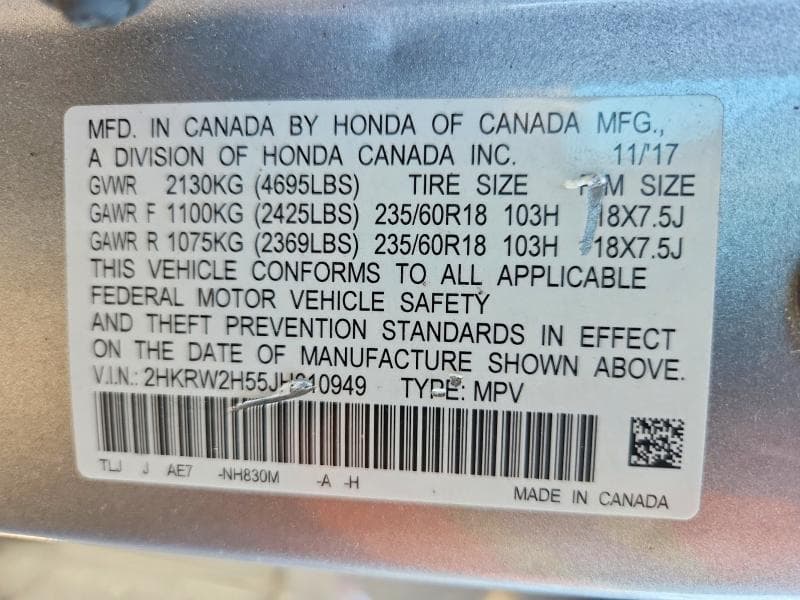 2018 HONDA CR-V EX 14