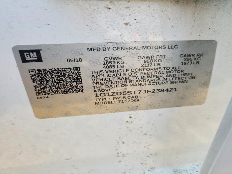 2018 CHEVROLET MALIBU LT 12