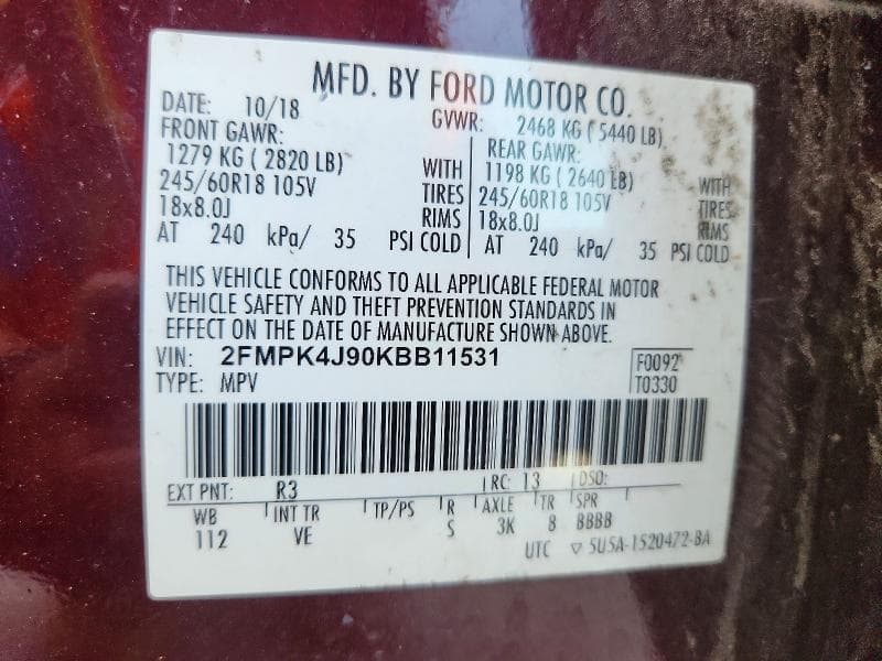2019 FORD EDGE SEL 13