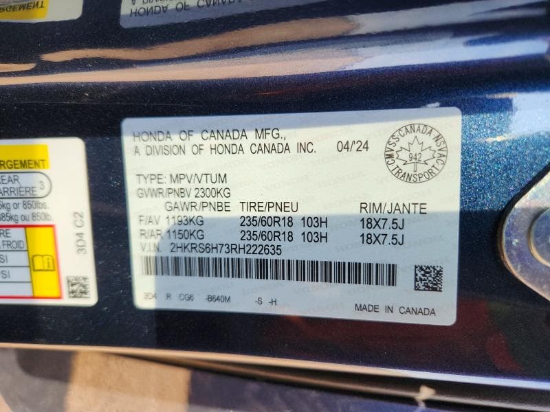 2024 HONDA CR-V EXL 14