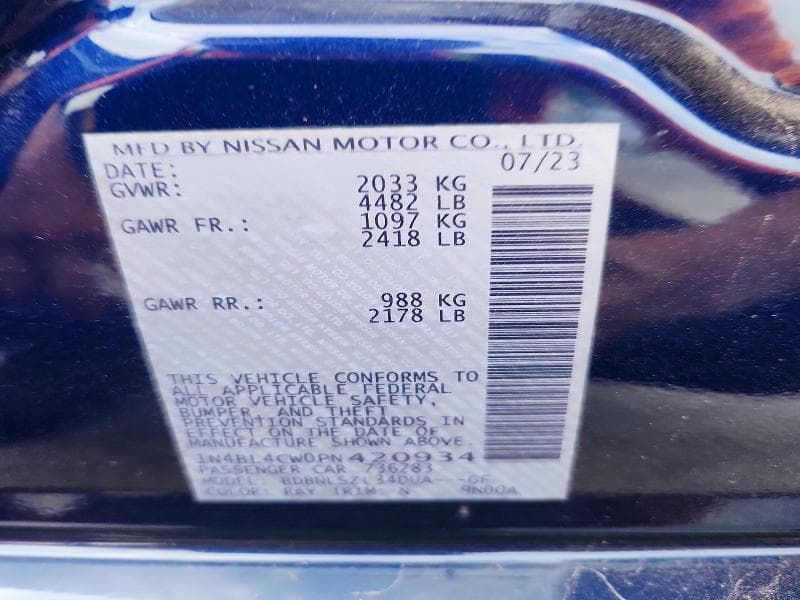 2023 NISSAN ALTIMA SR 13