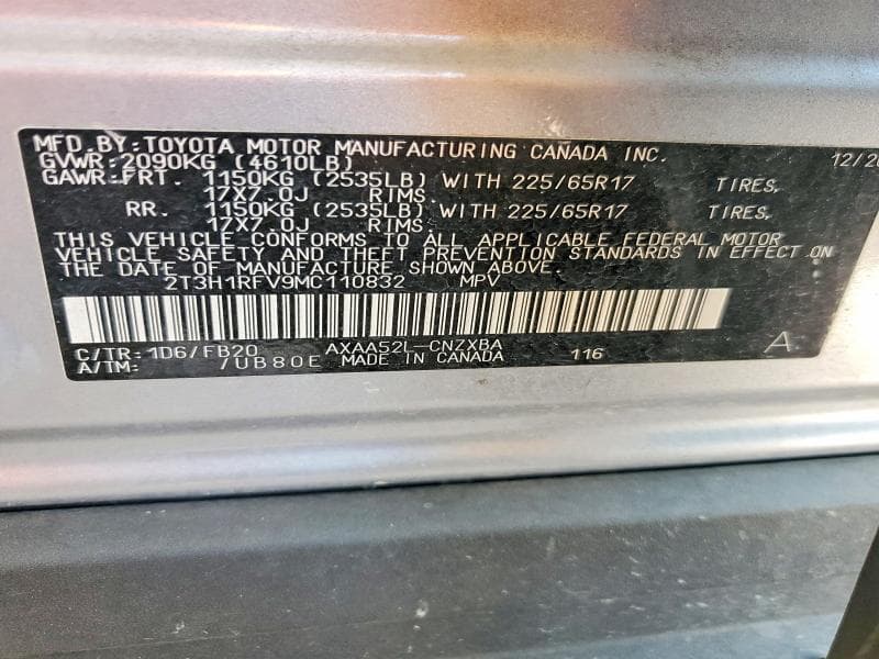 2021 TOYOTA RAV4 LE 13