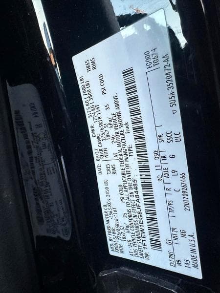 2018 FORD F150 SUPERCREW 10
