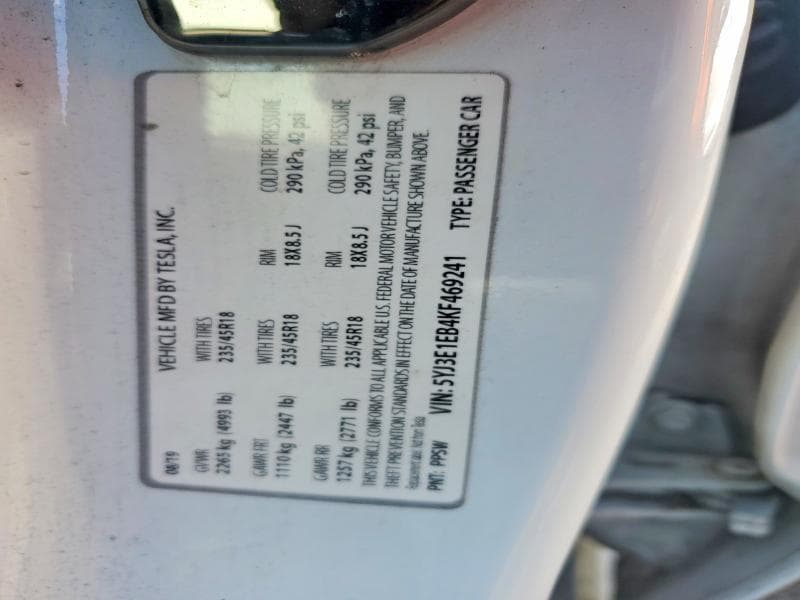 2019 TESLA MODEL 3 12