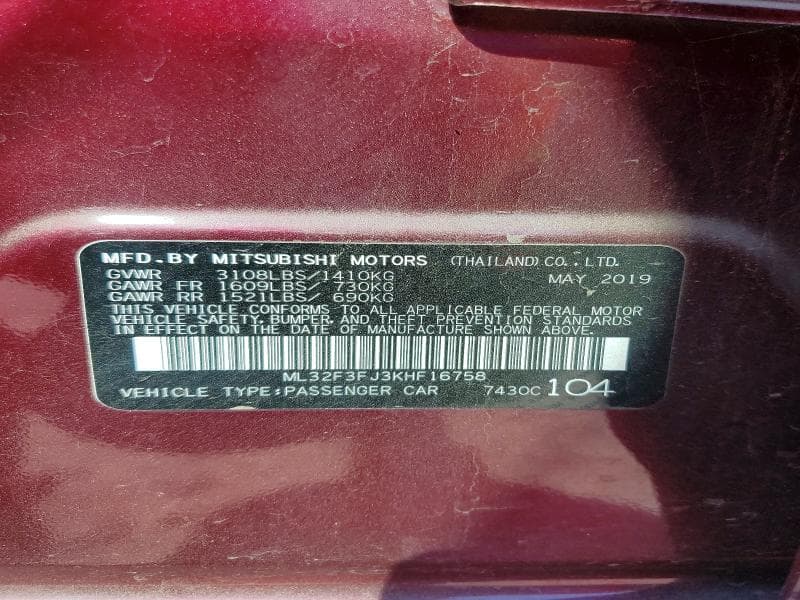 2019 MITSUBISHI MIRAGE G4 ES 13