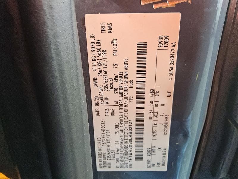 2020 FORD TRANSIT T-250 13