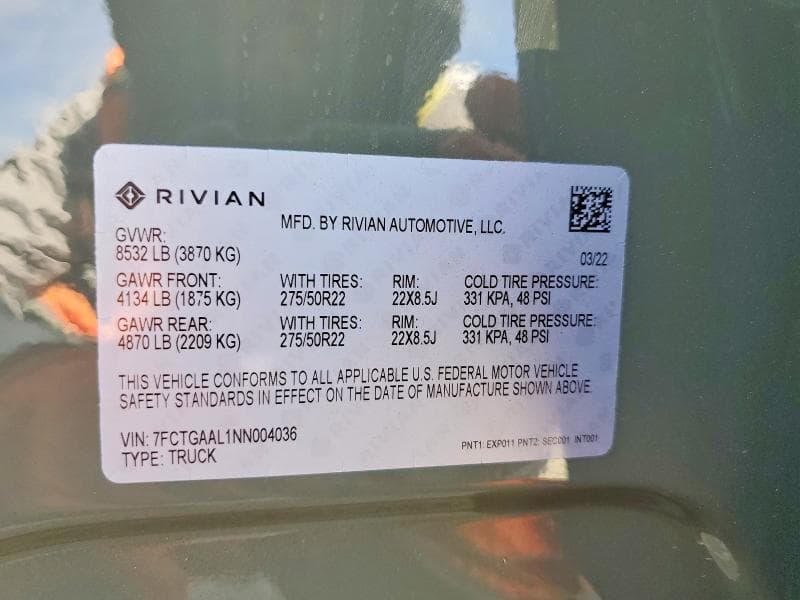 2022 RIVIAN R1T LAUNCH EDITION 12