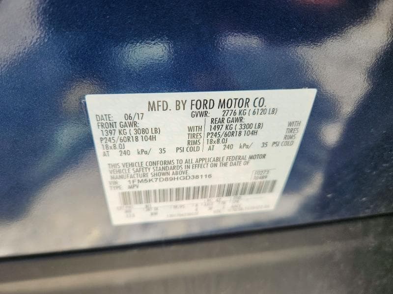 2017 FORD EXPLORER XLT 14