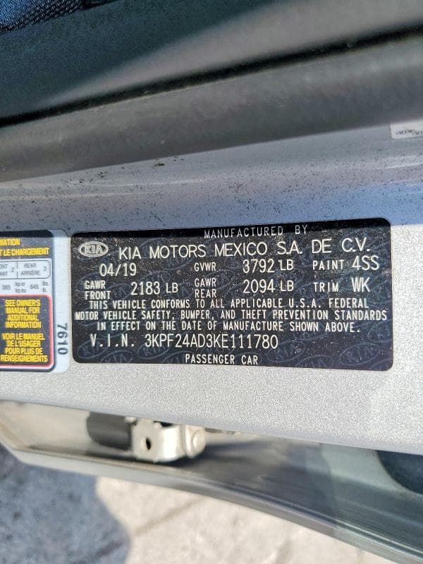 2019 KIA FORTE LXS 12