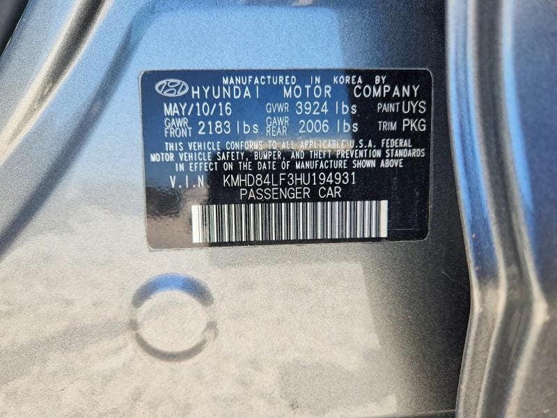 2017 HYUNDAI ELANTRA SE 12