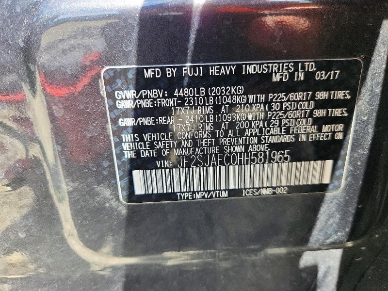 2017 SUBARU FORESTER 2.5I PREMIUM 13