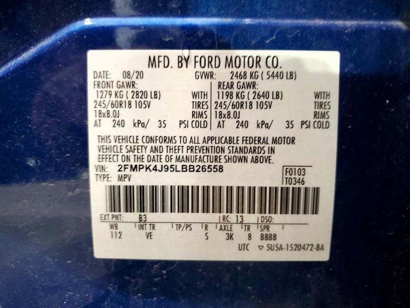 2020 FORD EDGE SEL 12
