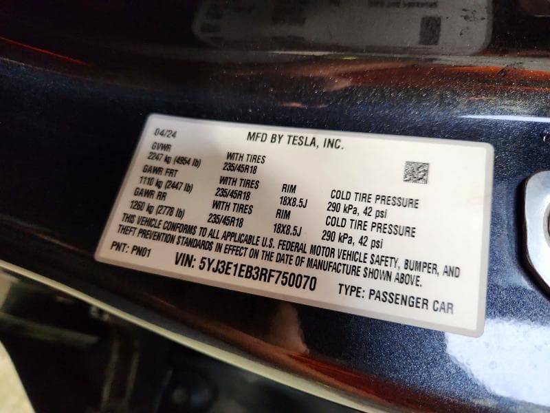 2024 TESLA MODEL 3 13