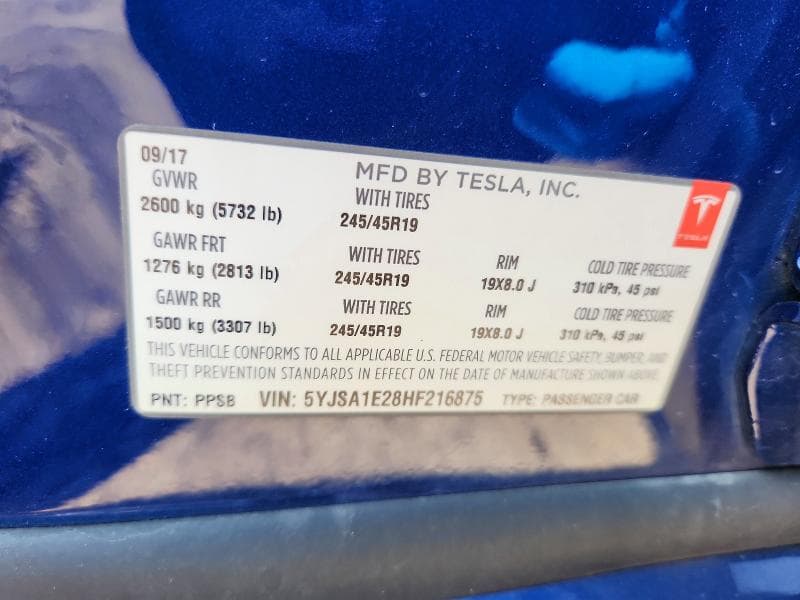 2017 TESLA MODEL S 12