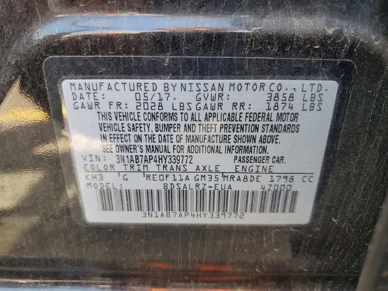 2017 NISSAN SENTRA SR 13