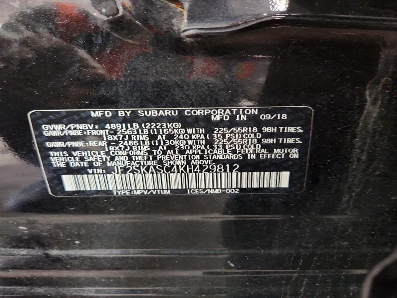 2019 SUBARU FORESTER LIMITED 13