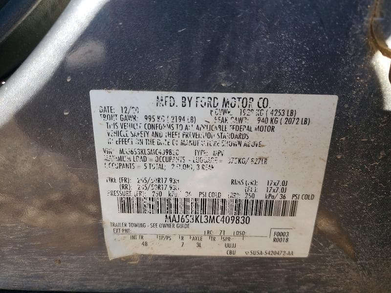 2021 FORD ECOSPORT TITANIUM 13