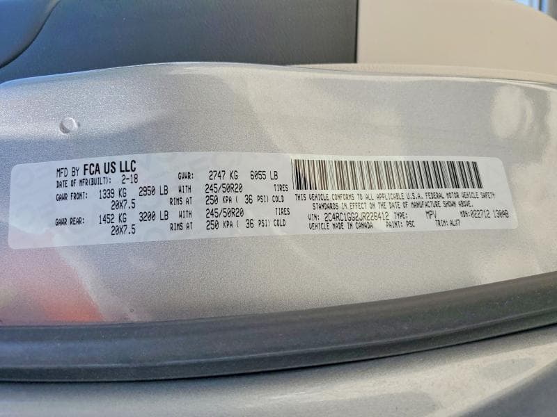 2018 CHRYSLER PACIFICA LIMITED 13