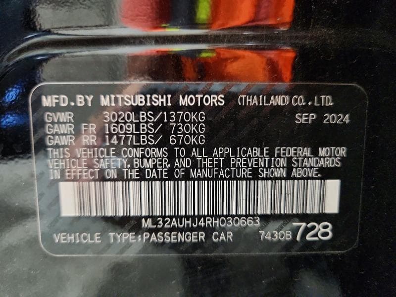 2024 MITSUBISHI MIRAGE ES 12