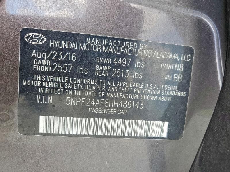 2017 HYUNDAI SONATA SE 12