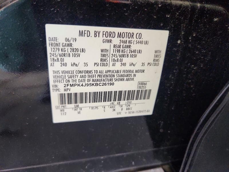 2019 FORD EDGE SEL 12