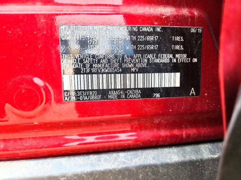 2019 TOYOTA RAV4 LE 13