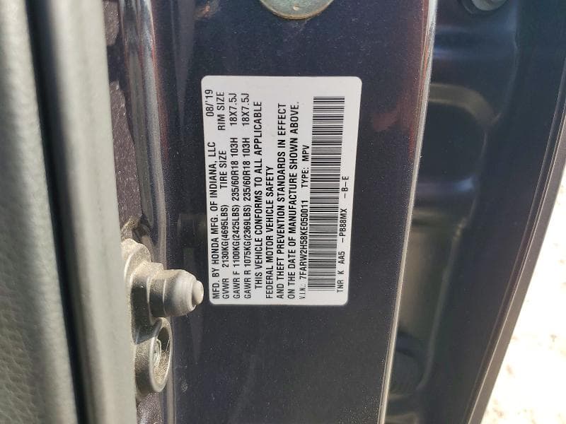 2019 HONDA CR-V EX 14