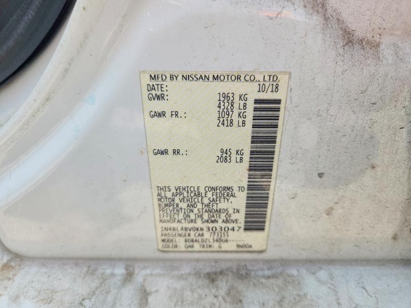 2019 NISSAN ALTIMA S 12