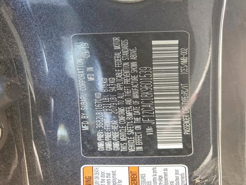 2019 SUBARU BRZ LIMITED 13