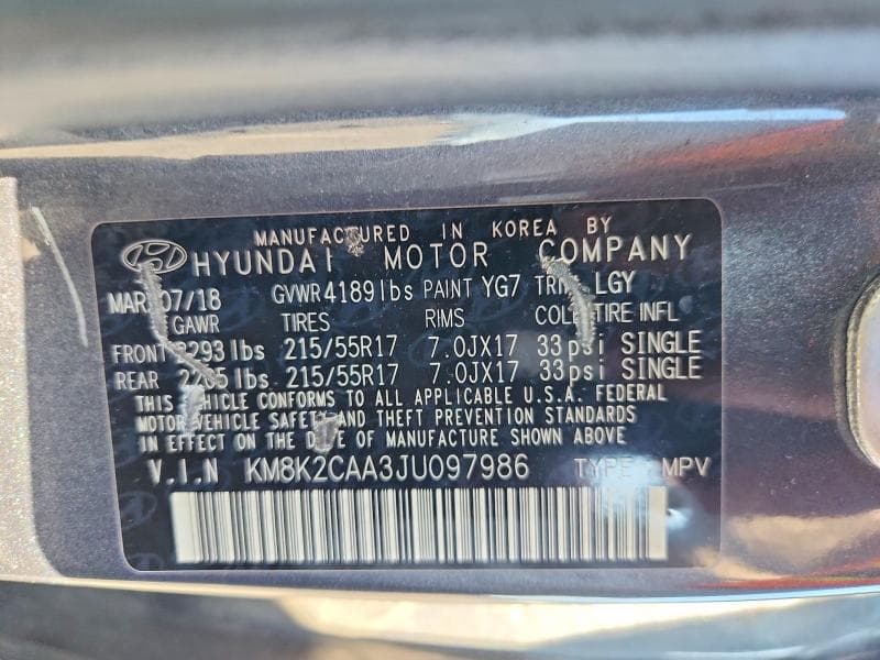 2018 HYUNDAI KONA SEL 13