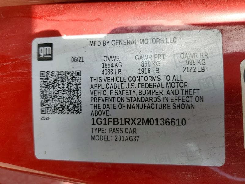 2021 CHEVROLET CAMARO LS 13