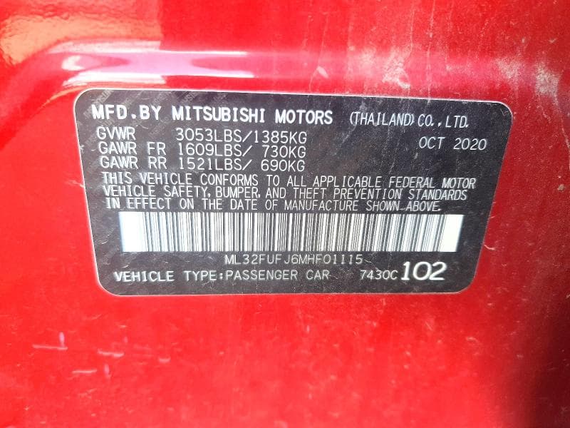 2021 MITSUBISHI MIRAGE G4 ES 12
