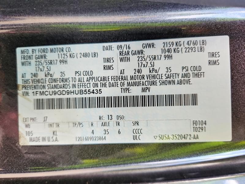 2017 FORD ESCAPE SE 13