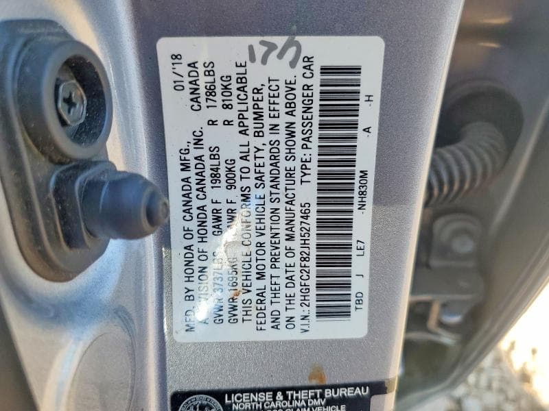 2018 HONDA CIVIC EX 13